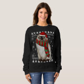 Sweatshirt Birman Chat Santa Hat Noël laid Noël (Devant entier)