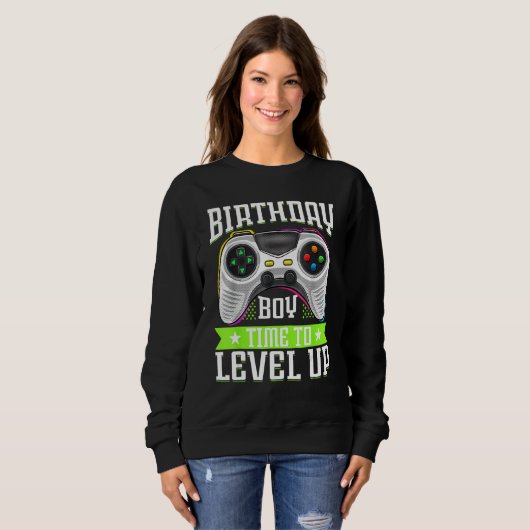 Sweatshirt Birthday Boy Time To Level Up Video Game Birthday  (Devant entier)