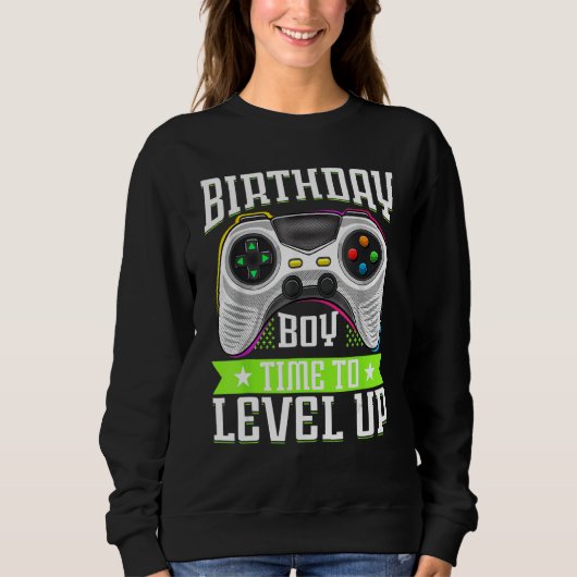 Sweatshirt Birthday Boy Time To Level Up Video Game Birthday  (Devant)