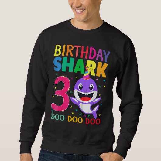 Sweatshirt Birthday Kids Shark 3 Year Old 3rd Birthday Matchi (Devant)