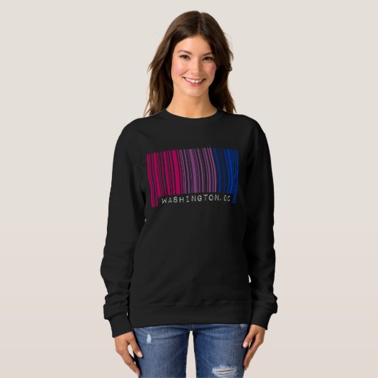 Sweatshirt Bisexual Barcode Pride Washington DC Queer Aesthet (Devant entier)