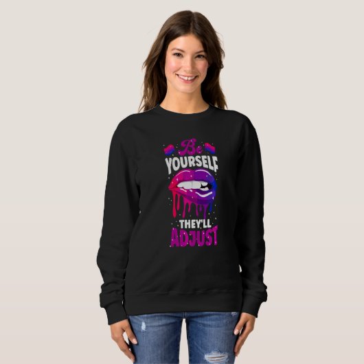 Sweatshirt Bisexual Bi Fierté Drapeau Bouche Soyez-vous Ce se (Devant entier)