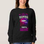 Sweatshirt Bisexual Bi Fierté Drapeau Bouche Soyez-vous Ce se (Devant)