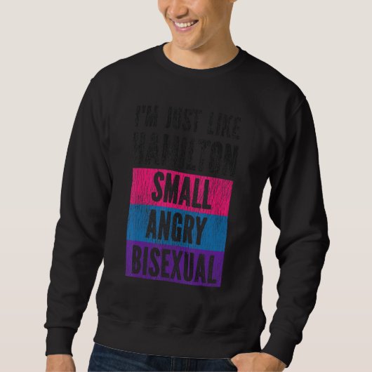 Sweatshirt Bisexual Bi Pride Drapeau Je suis comme Hamilton S (Devant)