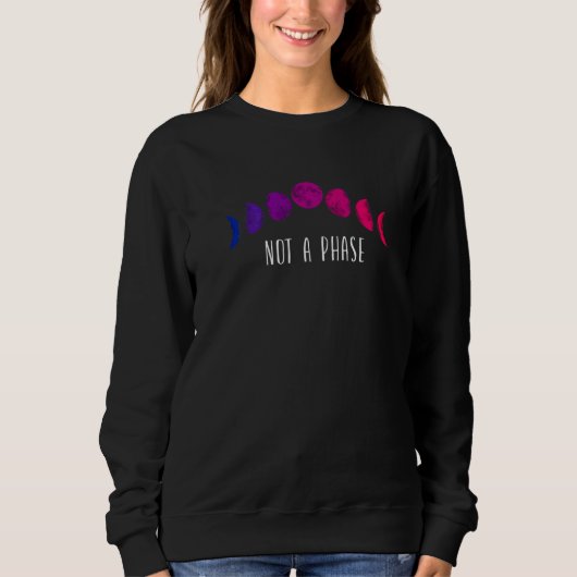 Sweatshirt Bisexual Bi Pride Drapeau Lune Pas Une Phase (Devant)