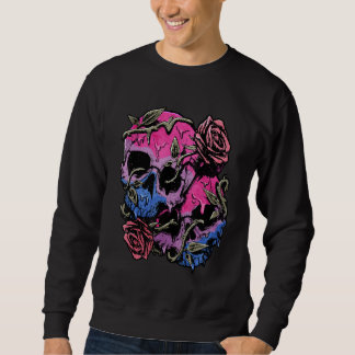 Sweatshirt Bisexual Bi Pride Flag Gothic Skull