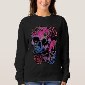Sweatshirt Bisexual Bi Pride Flag Gothic Skull (Devant)