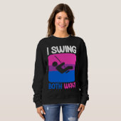 Sweatshirt Bisexual Bi Pride Flag Pun I Swing Both Ways (Devant entier)