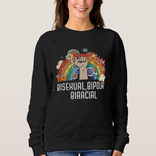 Sweatshirt Bisexual Bipolar Biracial Rainbow Pride Bisexualit (Devant)