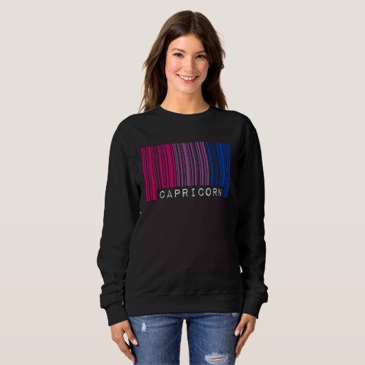 Sweatshirt Bisexual Capricorn Barcode Pride Flag Zodiac Sign  (Devant entier)