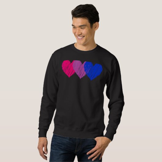 Sweatshirt Bisexual Drapeau Coeurs Aimer Lgbt Bi Pride (Devant entier)