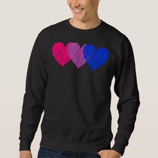 Sweatshirt Bisexual Drapeau Coeurs Aimer Lgbt Bi Pride (Devant)