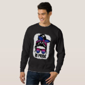 Sweatshirt Bisexual Messy Bun Lgbt Q Cool Subtle Bi Pride Fla (Devant entier)