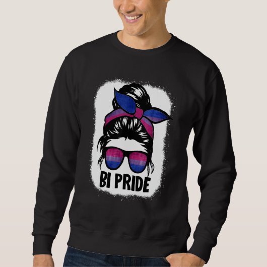 Sweatshirt Bisexual Messy Bun Lgbt Q Cool Subtle Bi Pride Fla (Devant)