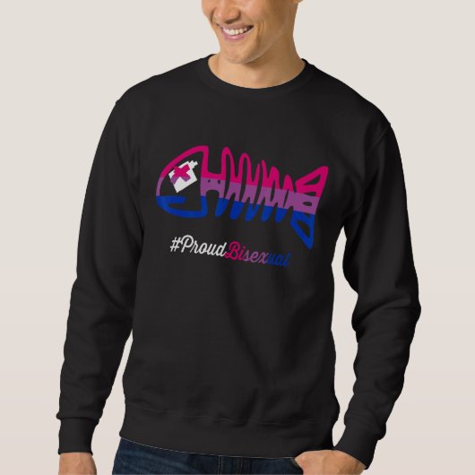 Sweatshirt Bisexual Pride Poisson Squelette Lgbtq Bisexualité (Devant)