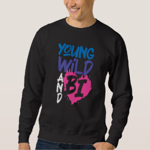 Sweatshirt Bisexuel Bi Pride Drapeau Young Wild Et Bi 1
