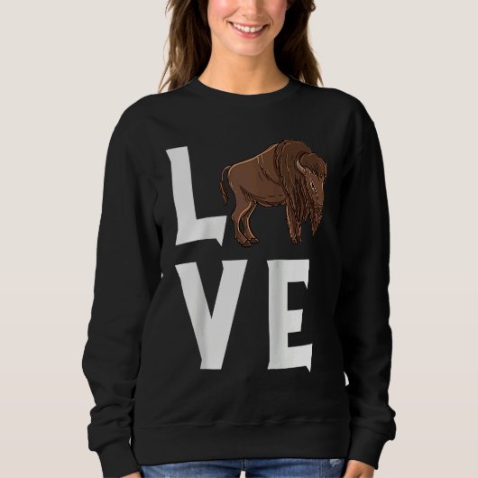 Sweatshirt Bison Love Cow Buffalo National Park Western Wildl (Devant)