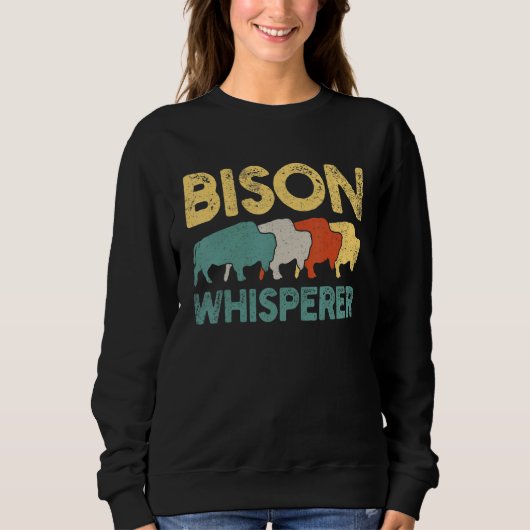 Sweatshirt Bison Retro Vintage (Devant)
