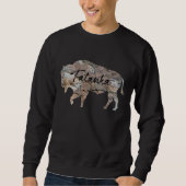 Sweatshirt Bison solide dur de Buffalo de pierre d'ardoise de (Devant)
