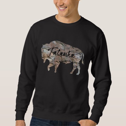 Sweatshirt Bison solide dur de Buffalo de pierre d'ardoise de (Devant)