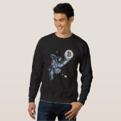 Sweatshirt Bitcoin à l'astronaute de lune (Devant entier)