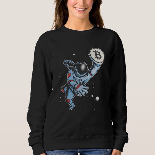 Sweatshirt Bitcoin à l'astronaute de lune (Devant)