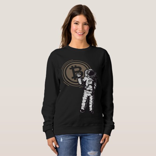 Sweatshirt Bitcoin Astronaut  Cryptocurrency   BTC Crypto (Devant entier)