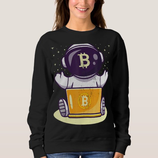 Sweatshirt Bitcoin Astronaut Cryptomonnaie Blockchain Crypto (Devant)