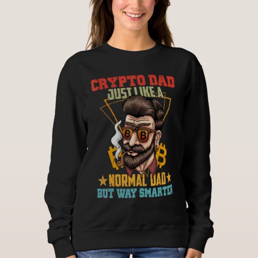 Sweatshirt Bitcoin Crypto Papa Comme Un Papa Normal (Devant)