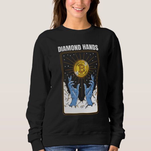 Sweatshirt Bitcoin Diamond Hand Meme Crypto Hodl WSB (Devant)