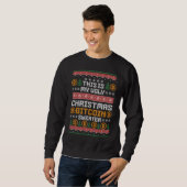Sweatshirt BITCOIN Faux Knit Motif (Devant entier)