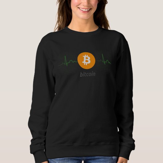 Sweatshirt Bitcoin Heartbeat Cryptocoin Cryptocoin Fun Crypto (Devant)