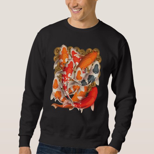 Sweatshirt Bitcoin Koi Fish Pond (Devant)