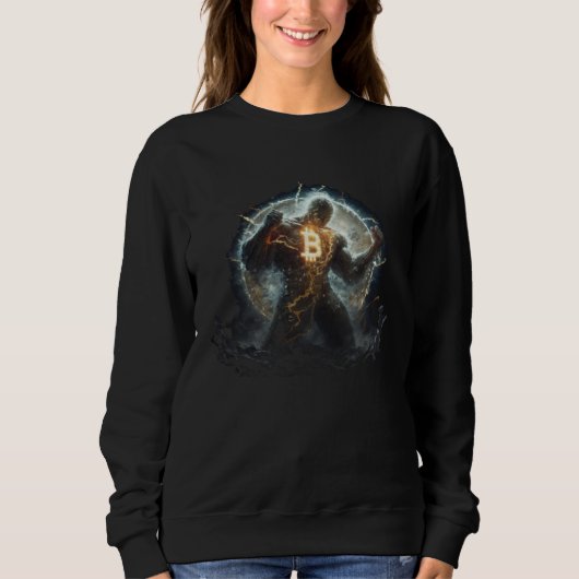 Sweatshirt Bitcoin Titanium Semi God Mythology God Strength P (Devant)