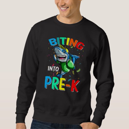 Sweatshirt Biting In Pré K Back To School Shark (Devant)