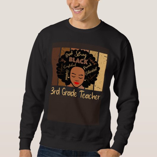Sweatshirt Black 3rd Grade Teacher Love African American (Devant)