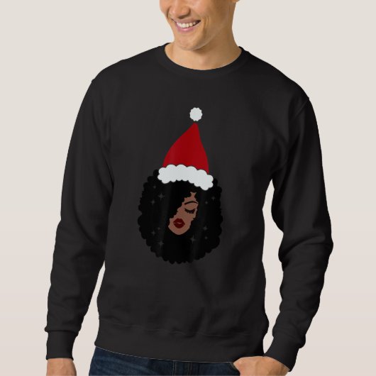 Sweatshirt Black African American Santa Apparel Christmas Mel (Devant)