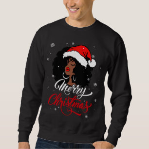 Sweatshirt Black African Girl American Père Noël Christmas Me