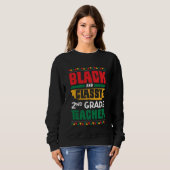 Sweatshirt Black and Classy 2nd Grade Teacher Black History M (Devant entier)