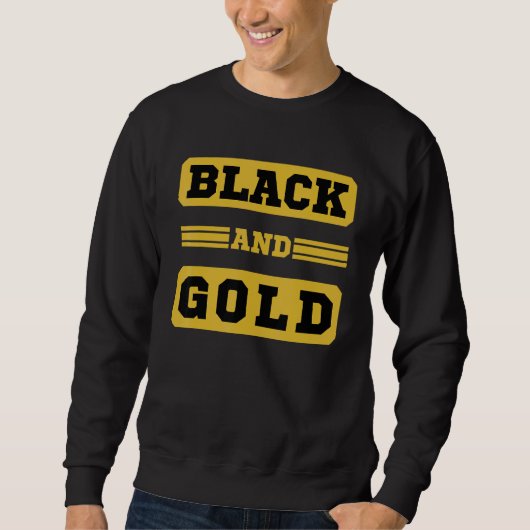 Sweatshirt Black And Gold Game Day Group Pour High School Foo (Devant)