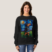 Sweatshirt Black and Tan Dachshund Doxie Starry Night Dog Art (Devant entier)
