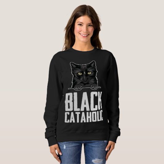 Sweatshirt Black  Black cat  Black mom (Devant entier)