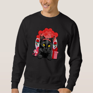 Sweatshirt Black Bombay Chat Valentines Day Hearts Balloons F