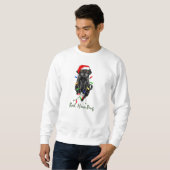 Sweatshirt Black Carlin Chien Bah Humpug Funny Noël (Devant entier)