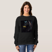 Sweatshirt Black Cat Biting Corn On The Cob (Devant entier)