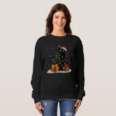 Sweatshirt Black Cat Christmas Light  Santa Hat Cat  Xmas (Devant entier)