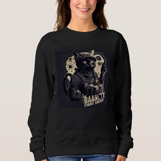 Sweatshirt Black Cat Engineer Candy  1 (Devant)