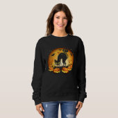 Sweatshirt Black Cat Full Moon Scary Pumpkin Halloween T (Devant entier)