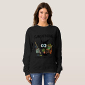 Sweatshirt black cat gardening because murder is wrrong (Devant entier)