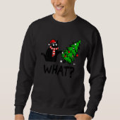 Sweatshirt Black Cat Gift Pushing Christmas Tree Over Cat Wha (Devant)